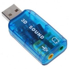Tarjeta de sonido USB azul