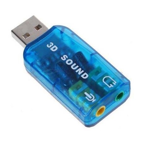 Tarjeta de sonido USB azul