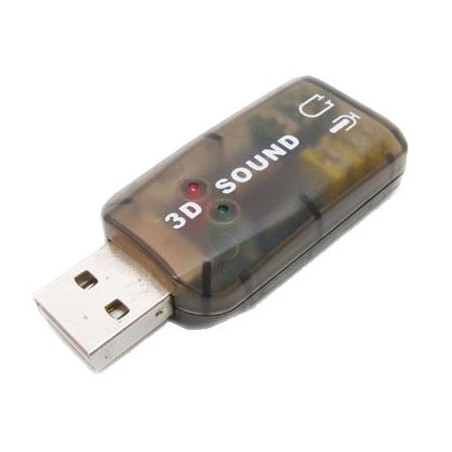 Tarjeta de sonido externa USB negra