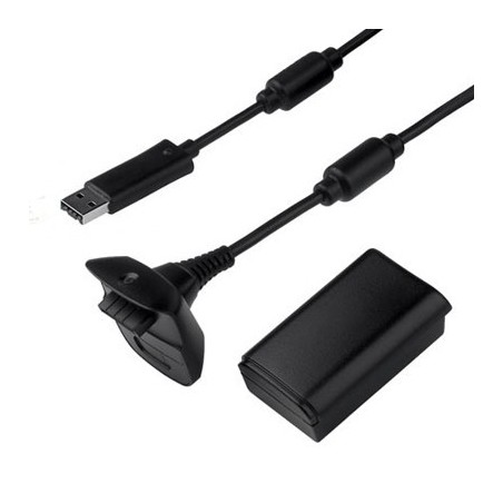 Kit Carga y Juega Para XBOX 360 Negro