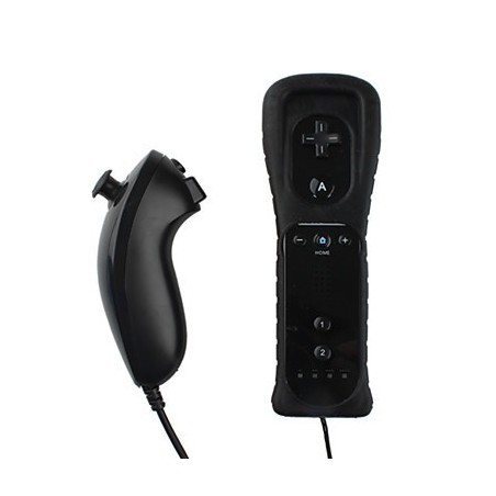 Mando Wii remote + motion plus + nunchuck negro
